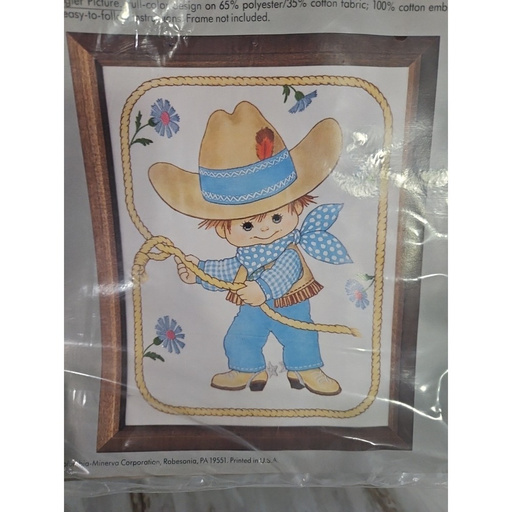 Vtg Sugar 'N Spice Stitchery Kit Cowboy Rodeo Baby #7319 New Nursery
